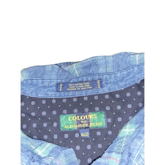 Alexander Julian Button Up Shirt Men‎ Sz XL Colours Vintage Plaid Long Sleeve - Picture 6 of 6